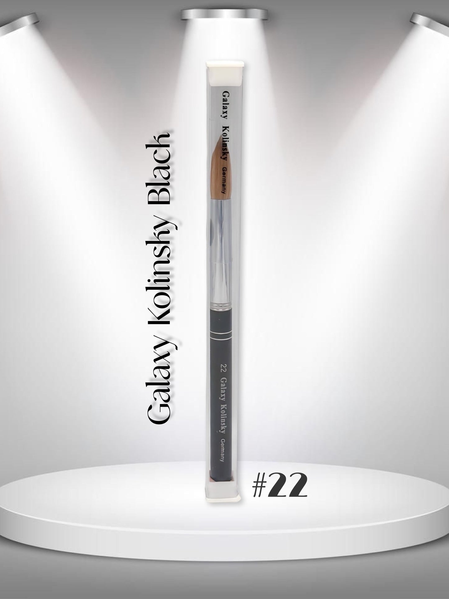 Galaxy Black Kolinsky │ Pincel para uñas acrílicas │ Tamaño #22