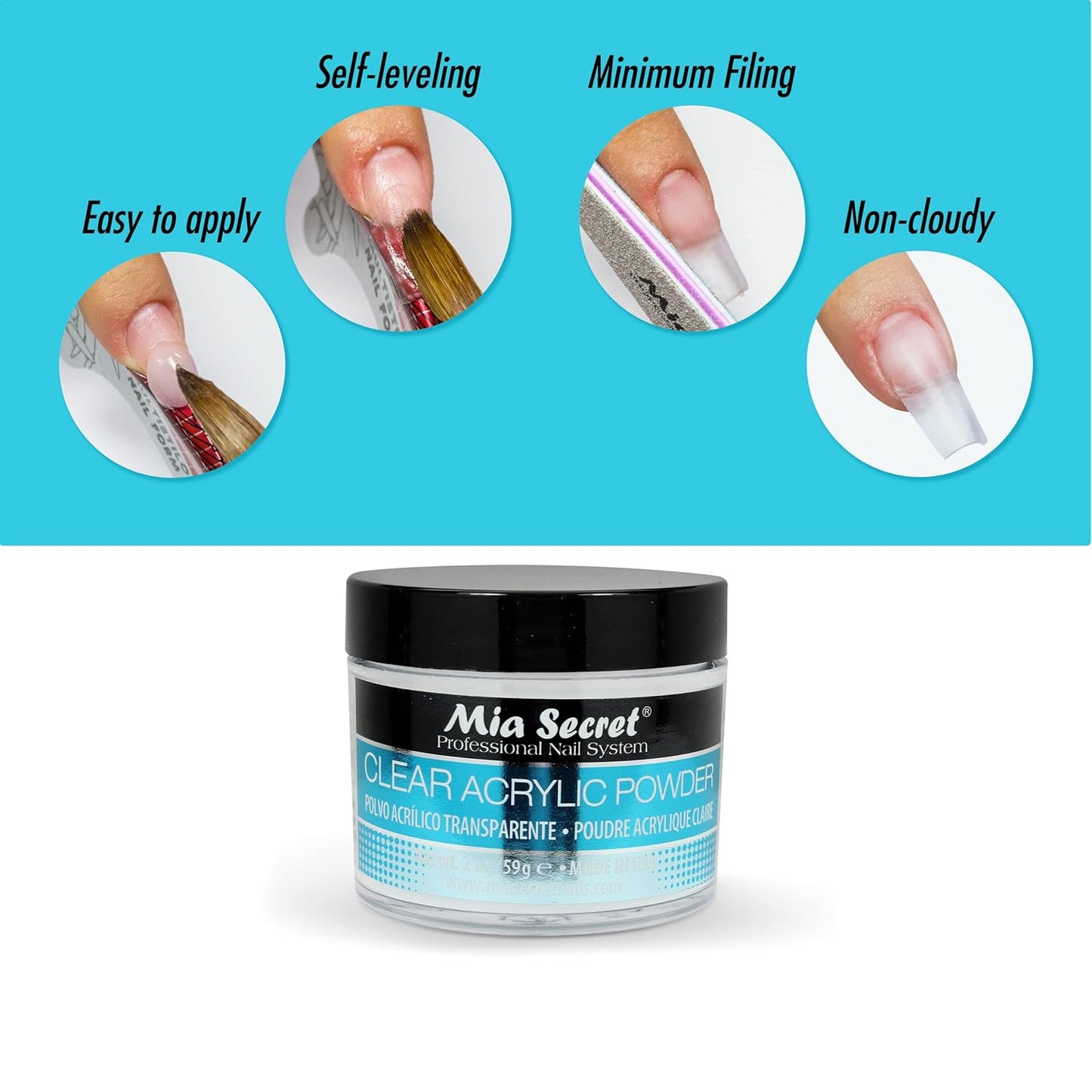 Mia Secret Clear Acrylic Powder (1oz)