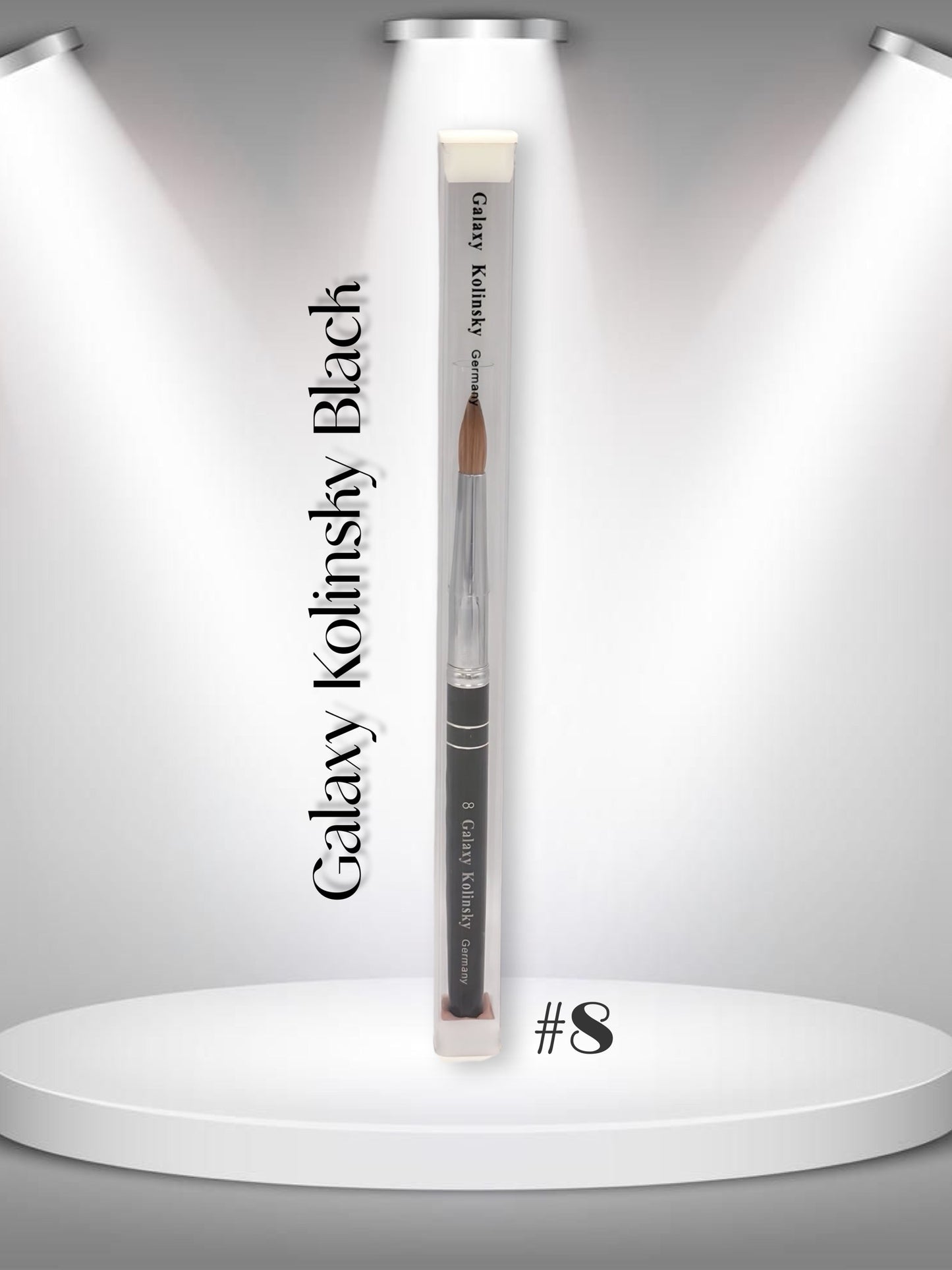 Galaxy Black Kolinsky │ Pincel para uñas acrílicas │ Tamaño #8