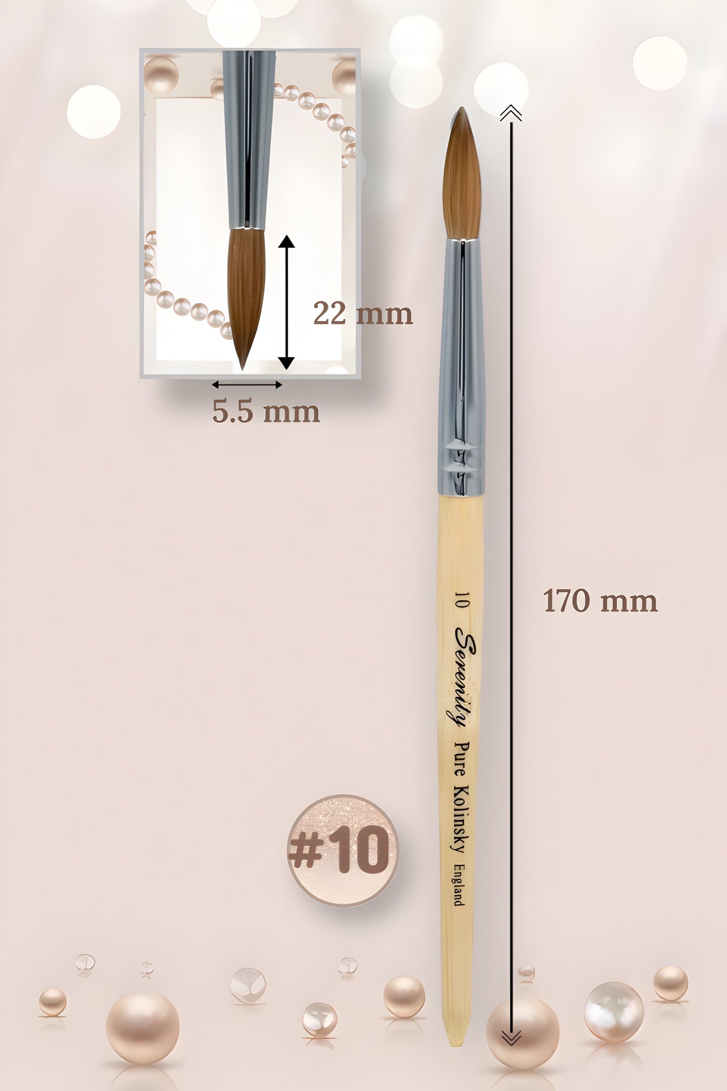 Serenity Kolinsky │ Acrylic Nail Brush │ Size #10