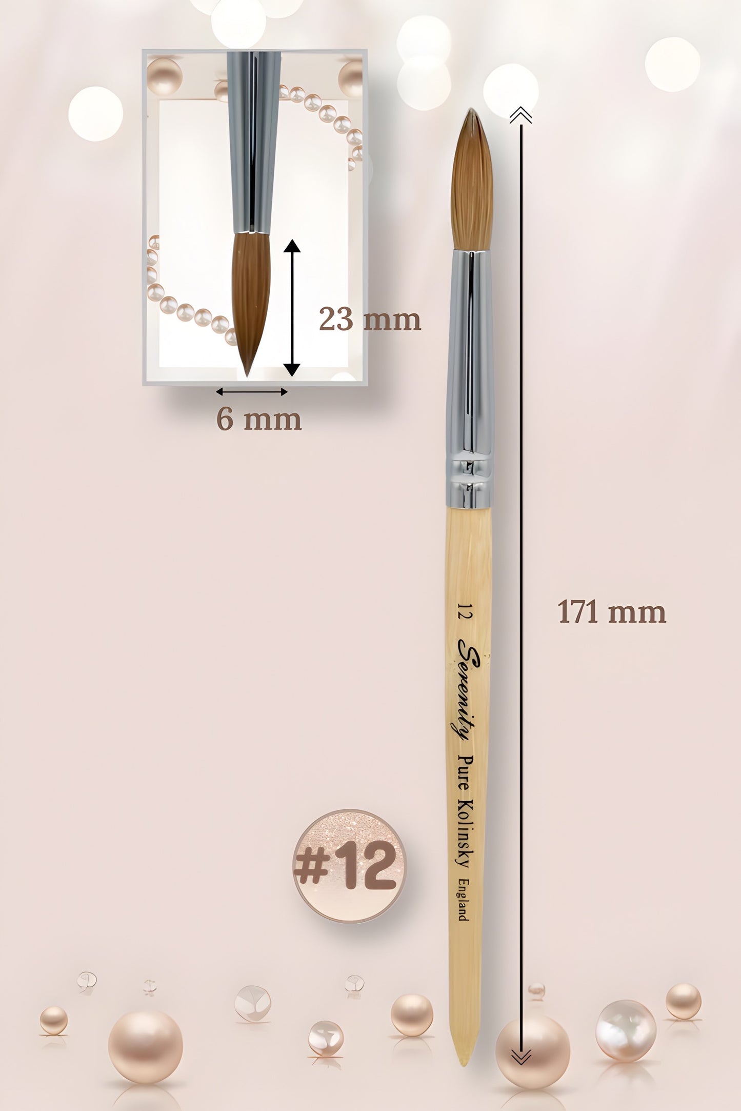 Serenity Kolinsky │ Acrylic Nail Brush │ Size #12
