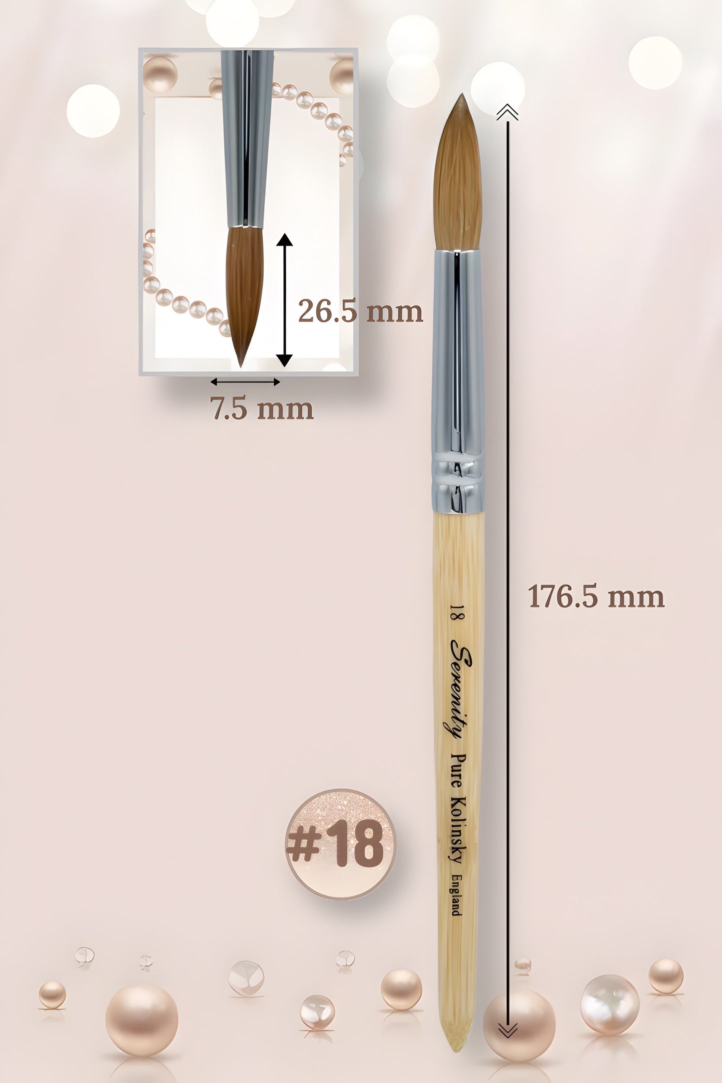 Serenity Kolinsky │ Acrylic Nail Brush │ Size #18