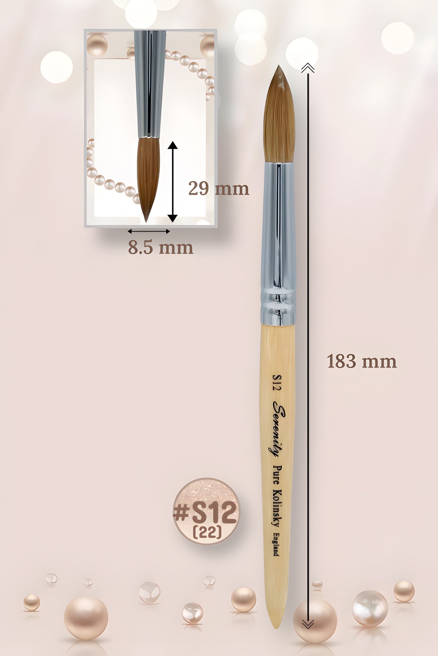 Serenity Kolinsky │ Acrylic Nail Brush │ Size #22