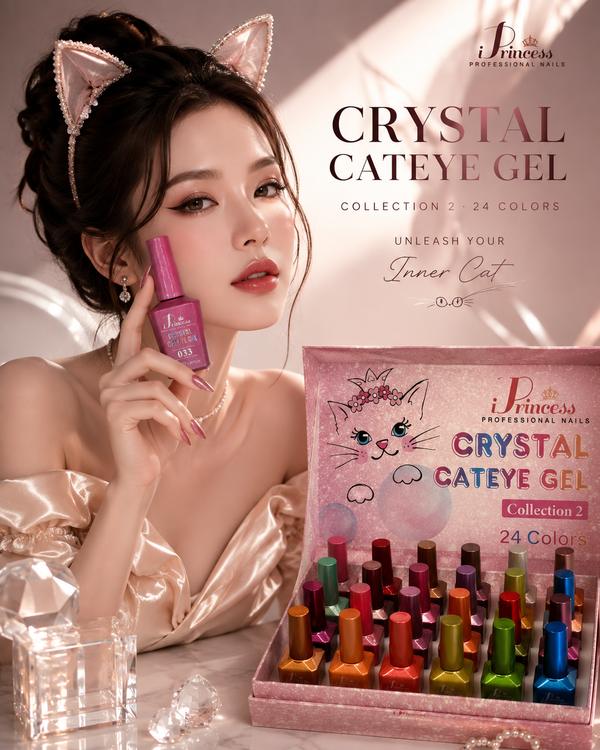 Crystal Cateye Gel Collection 2 Full Set • 24 Colors Shades 025–048