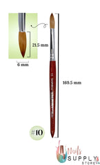 Sophia Kolinsky │ Acrylic Nail Brush │ Pure Kolinsky Hair Round Shape Redwood handle Size #6 to #22