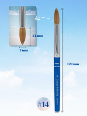 Galaxy Blue Kolinsky │ Acrylic Nail Brush │ Size #14