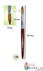 Sophia Kolinsky │ Acrylic Nail Brush │ Pure Kolinsky Hair Round Shape Redwood handle Size #6 to #22