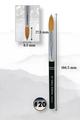 Galaxy Black Kolinsky │ Acrylic Nail Brush │ Size #20