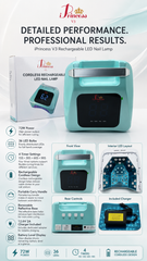 iPrincess V3 Cordless Rechargeable LED Nail Lamp -(Mint Aqua)