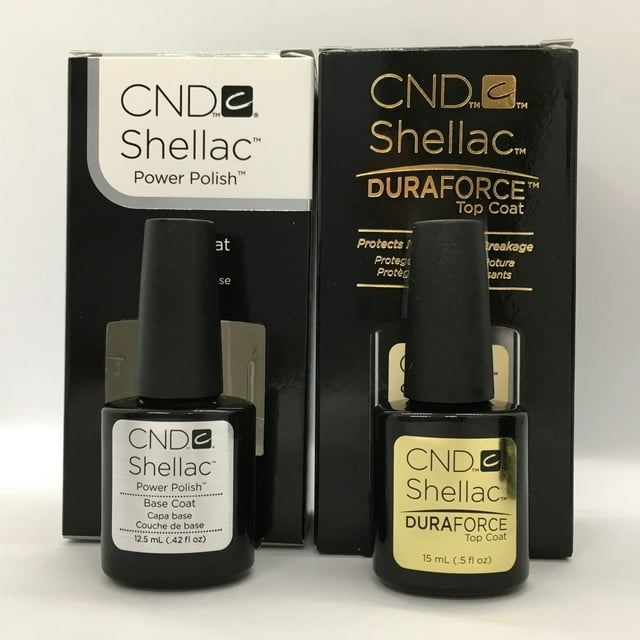 CND Shellac Nail Polish, Duraforce Top Coat (0.5 Fl Oz) and Base Coat (0.42 Fl Oz) Duo