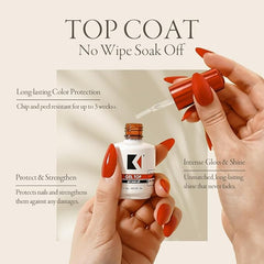GelFinity | Kupa Top Coat Glossy Finish (No-Wipe) 0.5 Fl Oz