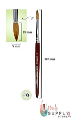 Sophia Kolinsky │ Acrylic Nail Brush │ Pure Kolinsky Hair Round Shape Redwood handle Size #6 to #22