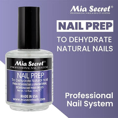 Mia Secret Professional Acid Free Natural Nail Prep Dehydrator, 15ml - Enhanced Bonding Dehydrator for Acrylic Powder and Gel Nail Polish