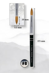 Galaxy Black Kolinsky │ Acrylic Nail Brush │ Size #8