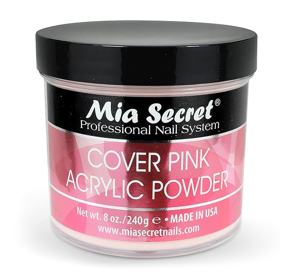 Mia Secret Cover Pink Acrylic Powder (8 oz), Professional Nail System, Ideal for Long Lasting Nails