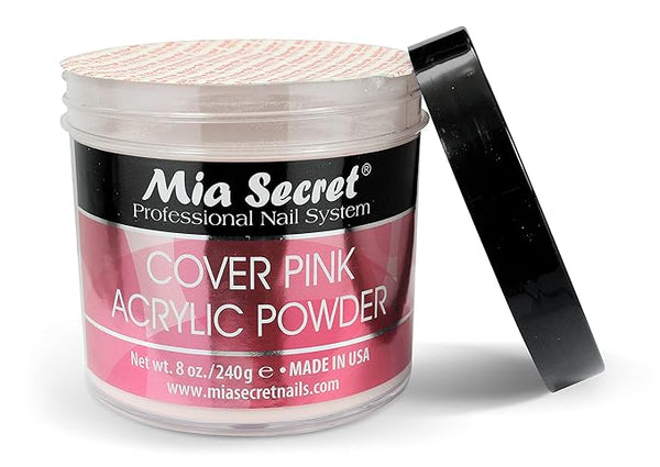Mia Secret Cover Pink Acrylic Powder (8 oz), Professional Nail System, Ideal for Long Lasting Nails