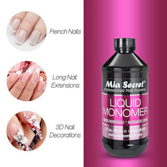 16 oz Mia Secret Liquid Monomer - Professional Acrylic Nail Liquid for Acrylic Powder - EMA monomer - Nail Monomer liquid - ema monomer acrylic nail liquid