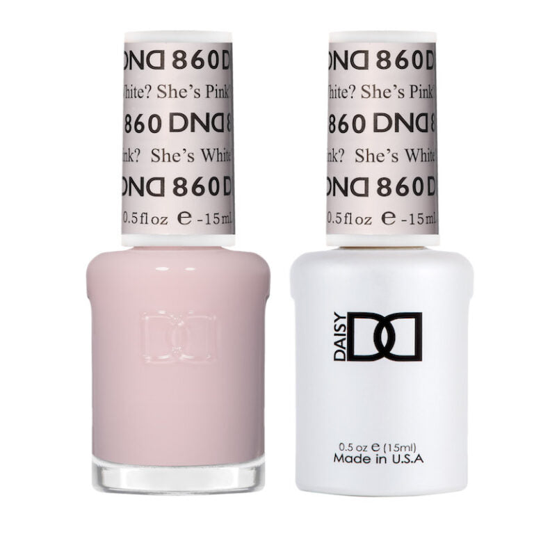 DND GEL DUO 860 ¿Ella es blanca? ¿Ella es rosa? 0,5 onzas