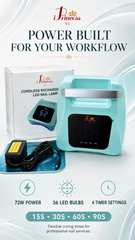 iPrincess V3 Cordless Rechargeable LED Nail Lamp -(Mint Aqua)