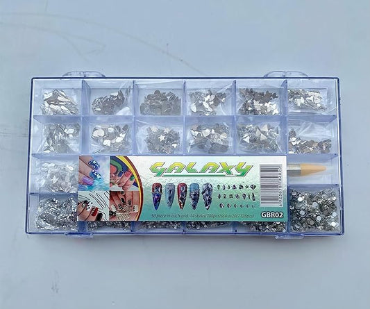 Galaxia | GBR02 | 50 piezas en cada cuadrícula, 14 estilos (700 piezas) ss4-ss20 (7128 piezas) | 20 tipos de piedra