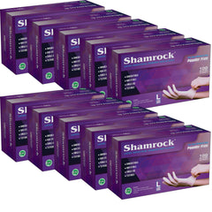 Shamrock - 60603 Guantes industriales de látex, sin polvo, texturizados, talla L - Paquete de 1000 guantes