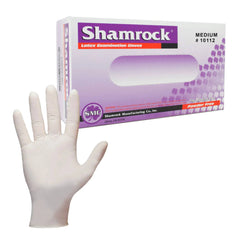 Shamrock - Guantes de examen de látex texturizados sin polvo - Talla L, paquete de 500 guantes