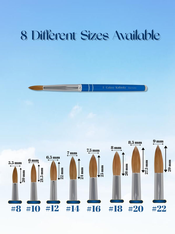 Galaxy Blue Kolinsky │ Acrylic Nail Brush │ Size #14