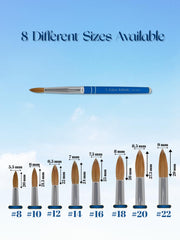 Galaxy Blue Kolinsky │ Acrylic Nail Brush │ Size #18