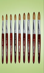 Sophia Kolinsky │ Acrylic Nail Brush │ Pure Kolinsky Hair Round Shape Redwood handle Size #6 to #22
