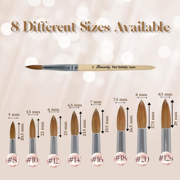 Serenity Kolinsky │ Pincel para uñas acrílicas │ Tamaño #18