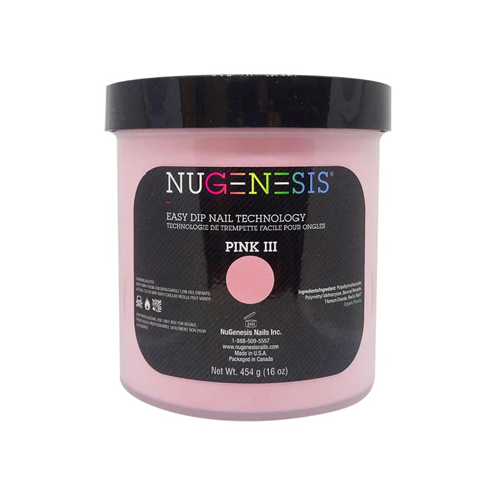 Nugenesis - 100% Pure Nail Dipping Powder - Pink & White Refill 16oz,