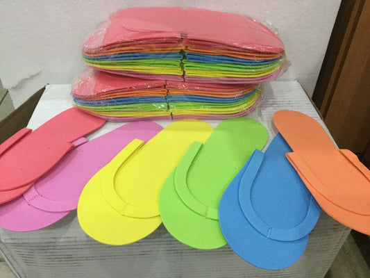 Spa Pedicure | Disposable flip flop slippers 6 assorted color (normal Type)