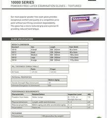 Shamrock - Guantes de examen de látex texturizados sin polvo - Talla L, paquete de 500 guantes