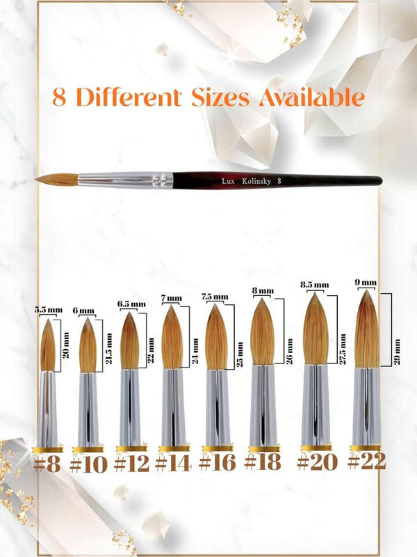 Lux Kolinsky │ Acrylic Nail Brush │ Size #18